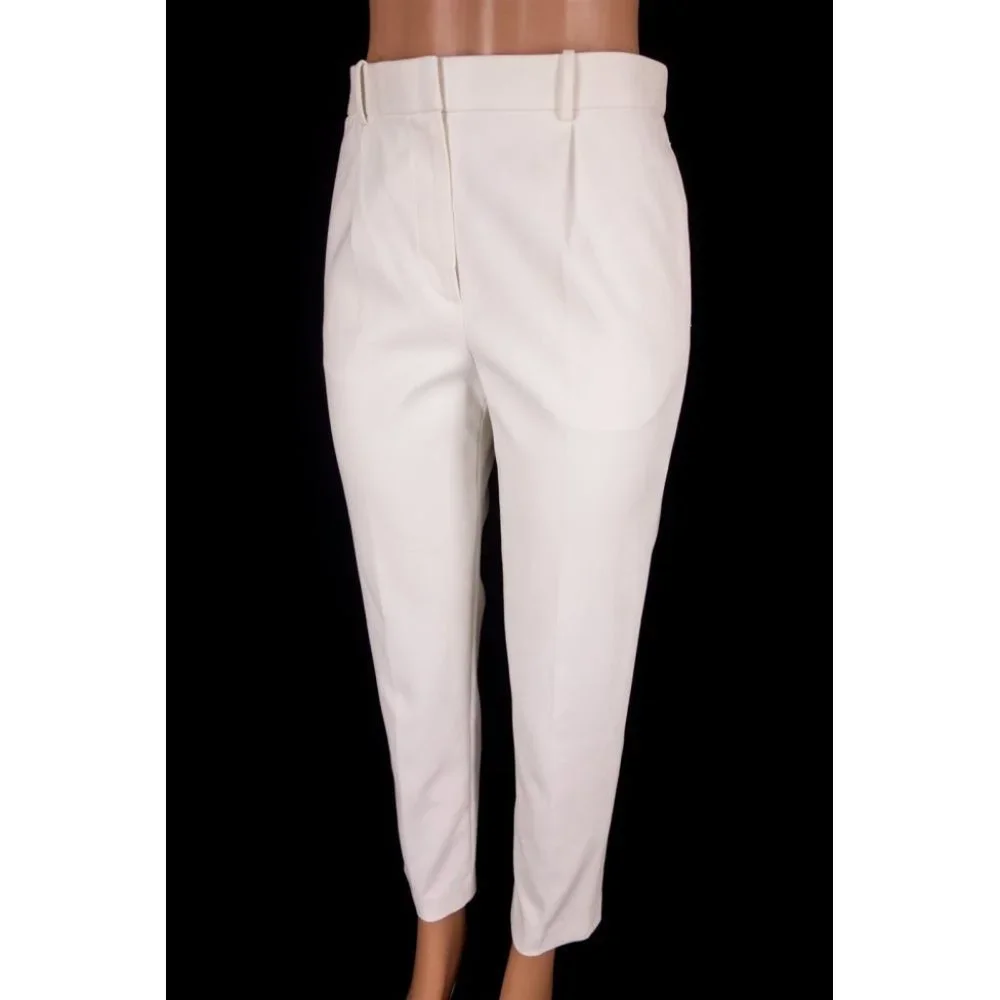 THE ROW New William Single-Pleat Straight-Leg Pants in Cream As-is - Picture 4 of 9